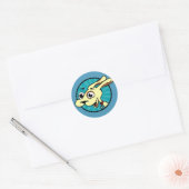 FUNNY NIEDLICH DOG ROUND STICKERS (Umschlag)