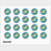 FUNNY NIEDLICH DOG ROUND STICKERS (Blatt)