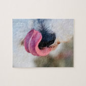 Funny Niedlich Dog Tongue White Schnauzer Puzzle (Horizontal)