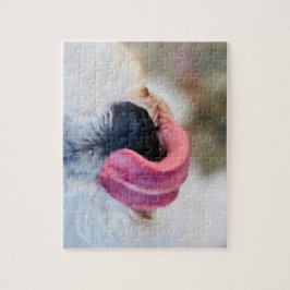 Funny Niedlich Dog Tongue White Schnauzer Puzzle