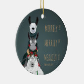 Funny Niedlich Donkey, Llama & Sheep Turquoise Keramik Ornament (Rechts)