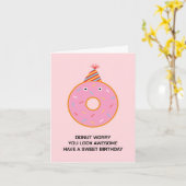 Funny Niedlich Donut Pun Happy Birthday Hats Karte (Gelbe Blume)