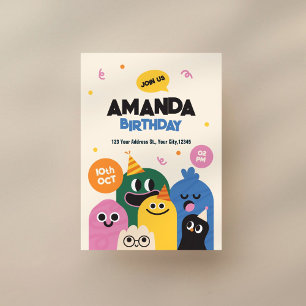 Funny Niedlich Doodle Geburtstag Einladung