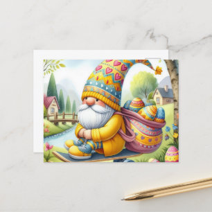 Funny Niedlich East Gnome mit Ostereiern Postkarte