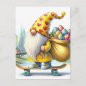 Funny Niedlich East Gnome mit Ostereiern Postkarte (Vorderseite)