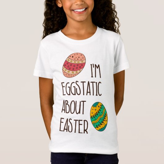 Funny Niedlich Easter Eggstatic Humorisches Zitat  T-Shirt (Vorderseite)