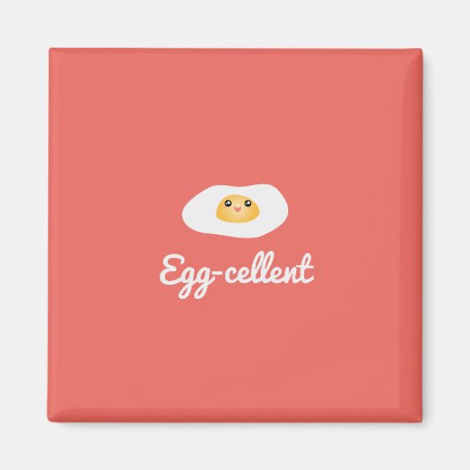 Funny Niedlich Egg Eggcellent Humous Food Puff Fun Magnet (Vorne)