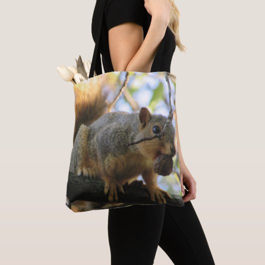 Funny niedlich Eichhörnchen Doppelseitiges Tote Ba Tasche (Von Nahem)