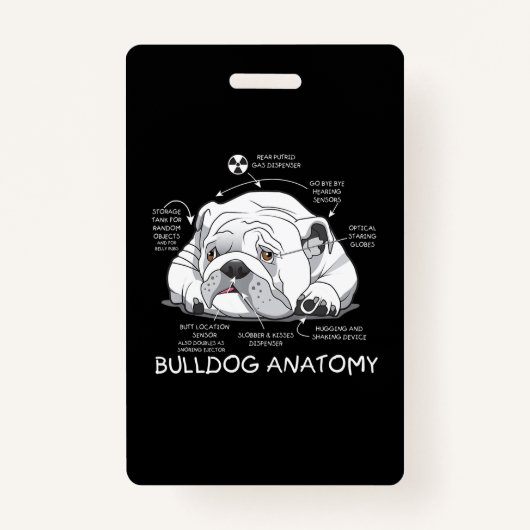 Funny Niedlich English Bulldog Anatomie Hunde Biol Ausweis (Vorderseite)