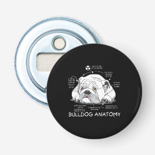 Funny Niedlich English Bulldog Anatomie Hunde Biol Flaschenöffner