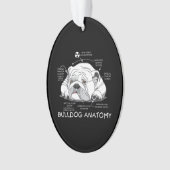Funny Niedlich English Bulldog Anatomie Hunde Biol Ornament (Vorderseite)