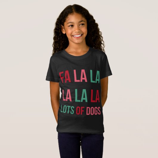 Funny Niedlich Fa la la Lots Hunde Weihnachten Hun T-Shirt (Vorne ganz)