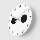 Funny Niedlich Face Eyes Schwarz-weiß Halloween 20 Runde Wanduhr (Winkel)