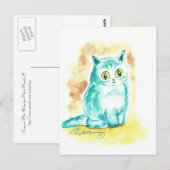 Funny Niedlich fat Blue Cat Postkarte (Vorne/Hinten)