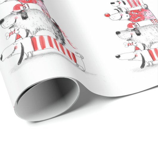 Funny Niedlich Festive Hunde Frohe Weihnachten Geschenkpapier (Rolleneckpunkt)