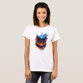Funny Niedlich Fire Cat Traummagie T-Shirt (Vorne ganz)