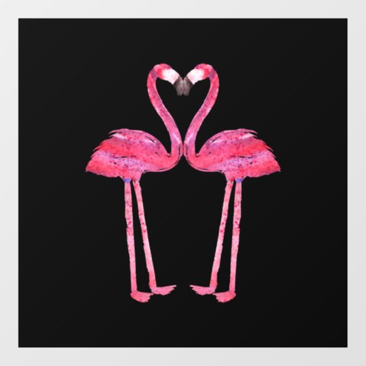 Funny Niedlich Flamingo Couple Liebe Herbst Tier Fensteraufkleber (Blatt)