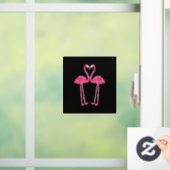 Funny Niedlich Flamingo Couple Liebe Herbst Tier Fensteraufkleber (Zuhause)