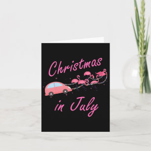 Funny Niedlich Flamingo Pink Camping  Weihnachten Karte