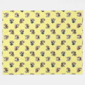 Funny Niedlich Floral Kühe tragen Hats Muster gelb Fleecedecke (Vorderseite (Horizontal))