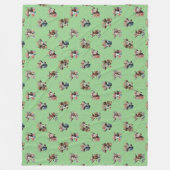 Funny Niedlich Floral Kühe tragen Hats Muster Grün Fleecedecke (Vorderseite)