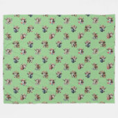 Funny Niedlich Floral Kühe tragen Hats Muster Grün Fleecedecke (Vorderseite (Horizontal))