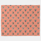 Funny Niedlich Floral Kühe tragen Hats Pattern Lac Fleecedecke (Vorderseite (Horizontal))