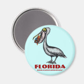Funny niedlich Florida pelican und Fisch Magnet (Vorderseite/Rückseite)