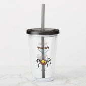 Funny niedlich fluffly spinness Cartoon Acryltrinkbecher (Vorderseite)