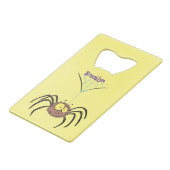 Funny niedlich fluffly spinness Cartoon Geldbeutel Flaschenöffner (Rückseite Schrägansicht)