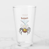 Funny niedlich fluffly spinness Cartoon Glas (Rückseite)
