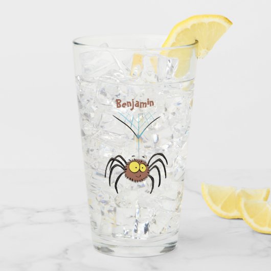 Funny niedlich fluffly spinness Cartoon Glas (Rückseite Ice)