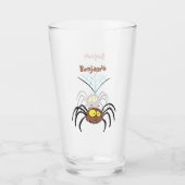 Funny niedlich fluffly spinness Cartoon Glas (Vorderseite)