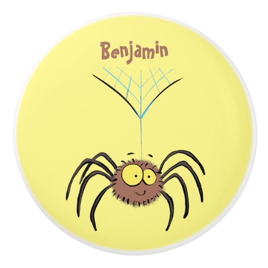 Funny niedlich fluffly spinness Cartoon Keramikknauf (Vorderseite)