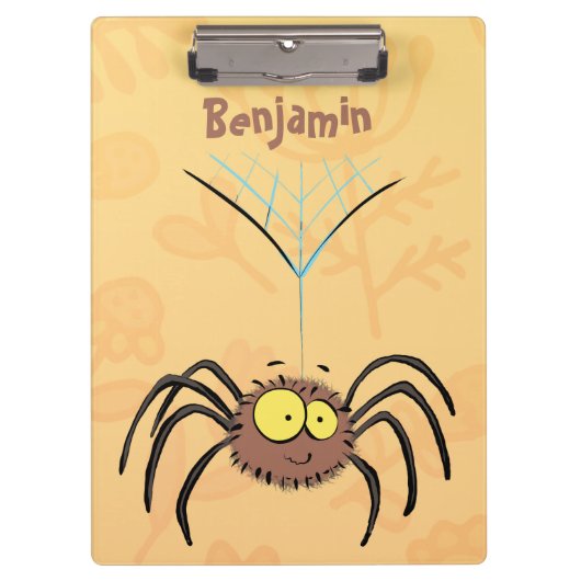 Funny niedlich fluffly spinness Cartoon Klemmbrett (Vorderseite)