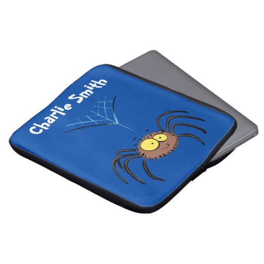 Funny niedlich fluffly spinness Cartoon Laptopschutzhülle (Vorne Oben)