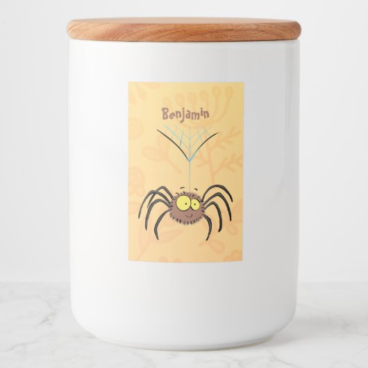 Funny niedlich fluffly spinness Cartoon Lebensmitteletikett (Vorderseite)