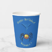 Funny niedlich fluffly spinness Cartoon Pappbecher (Rückseite)