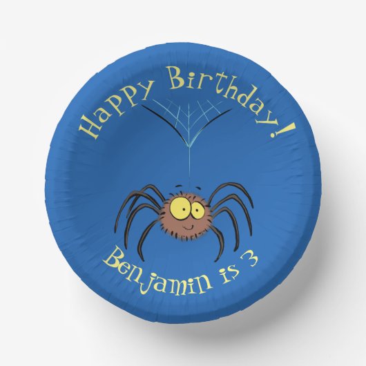 Funny niedlich fluffly spinness Cartoon Pappteller (Vorderseite)