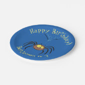 Funny niedlich fluffly spinness Cartoon Pappteller (Schrägansicht)