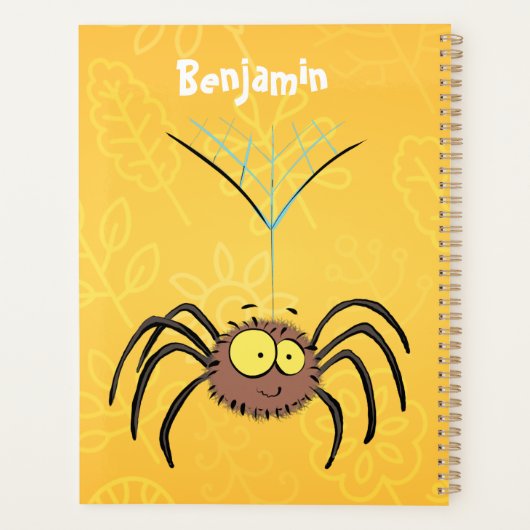 Funny niedlich fluffly spinness Cartoon Planer (Rückseite)