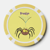 Funny niedlich fluffly spinness Cartoon Pokerchips (Rückseite)