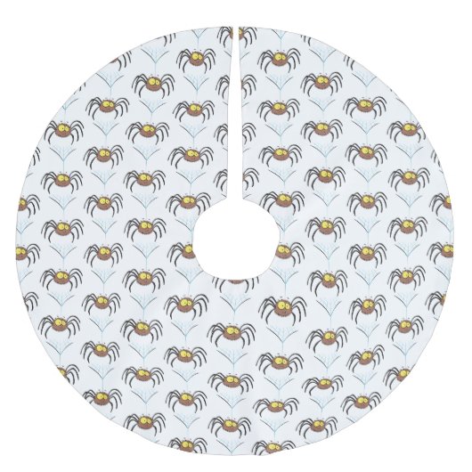 Funny niedlich fluffly spinness Cartoon Polyester Weihnachtsbaumdecke (Vorderseite)