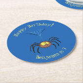 Funny niedlich fluffly spinness Cartoon Runder Pappuntersetzer (Angewinkelt)