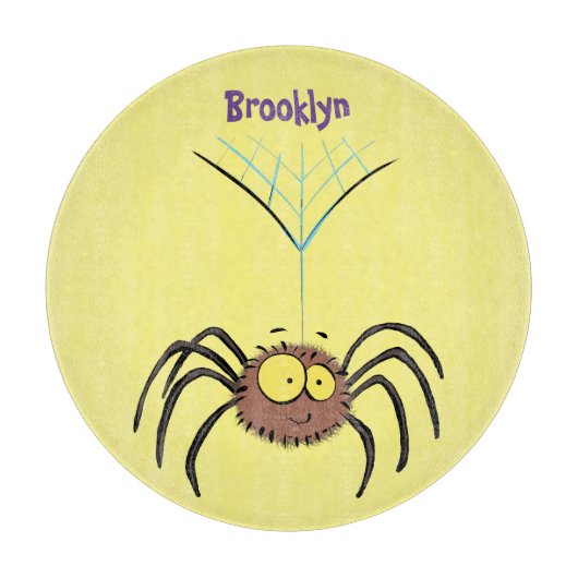 Funny niedlich fluffly spinness Cartoon Schneidebrett (Vorderseite)