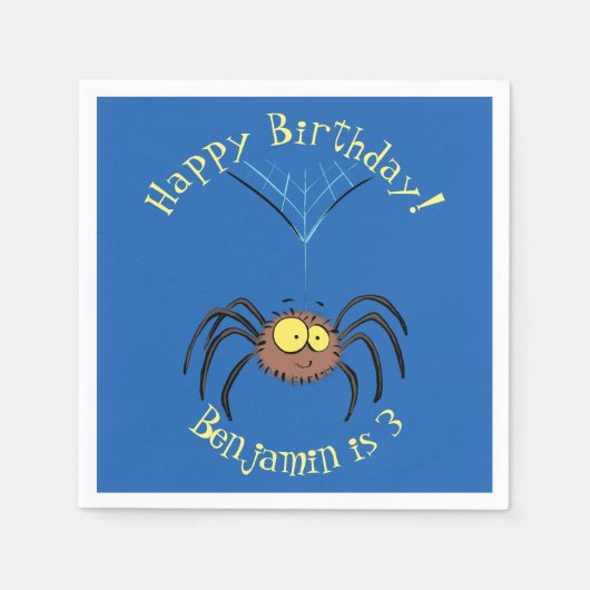 Funny niedlich fluffly spinness Cartoon Serviette (Vorderseite)