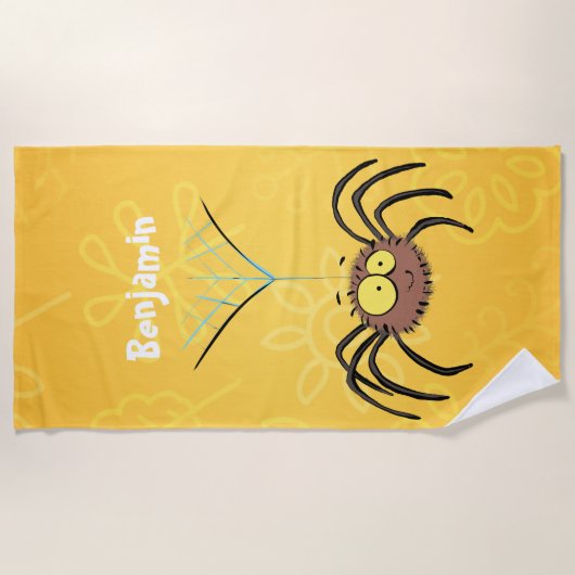 Funny niedlich fluffly spinness Cartoon Strandtuch (Vorderseite)