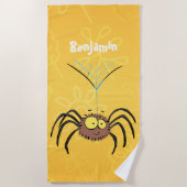 Funny niedlich fluffly spinness Cartoon Strandtuch (Vorderseite)