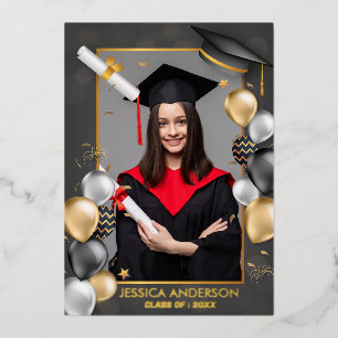 Funny Niedlich Frame Foto Graduation Party Folien Feiertagskarte