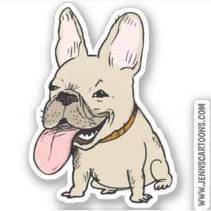Funny Niedlich French Bulldog Französischer Cart Aufkleber
